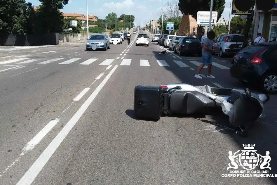 L'incidente (foto Polizia municipale)