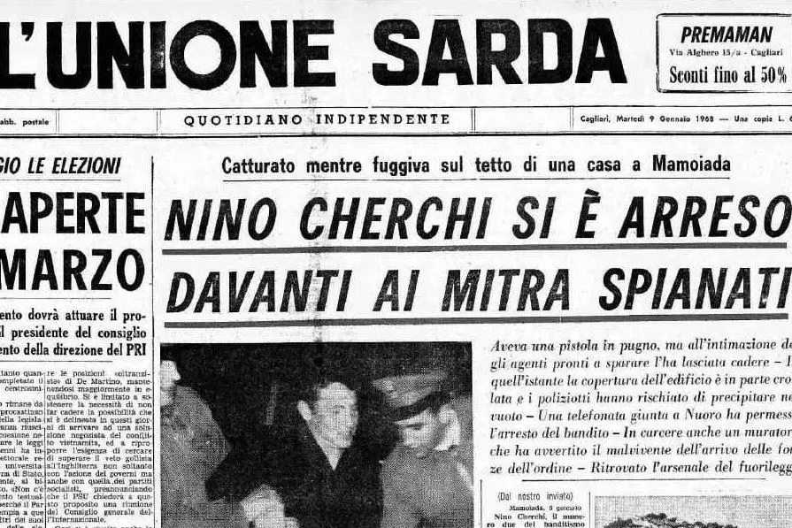 #AccaddeOggi: 8 gennaio 1968, arrestato il bandito Nino Cherchi