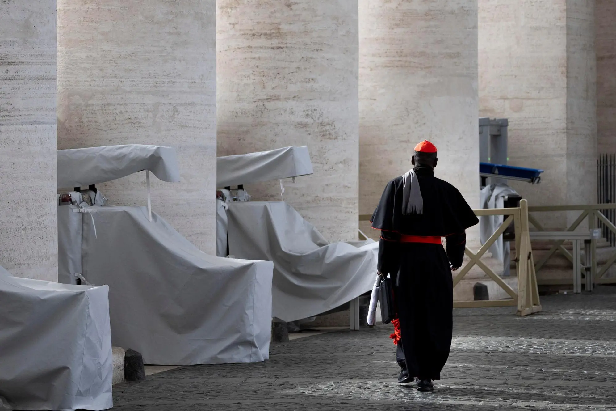 Cardinal Ignace Bessi Dogbo arrives in Saint Peter's Square for the Congregation of Cardinals meeting, Vatican City, 5 May 2025 ANSA/MASSIMO PERCOSSI