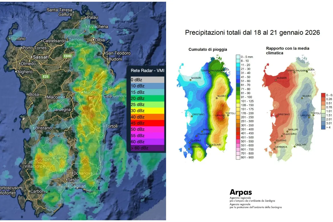 Ciclone Harry in Sardegna (foto Arpas)