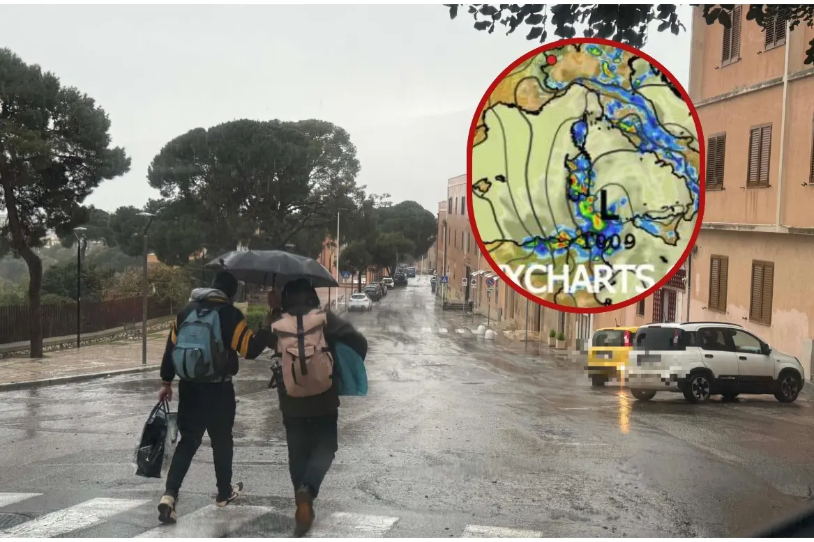 Pioggia a Cagliari (foto archivio)