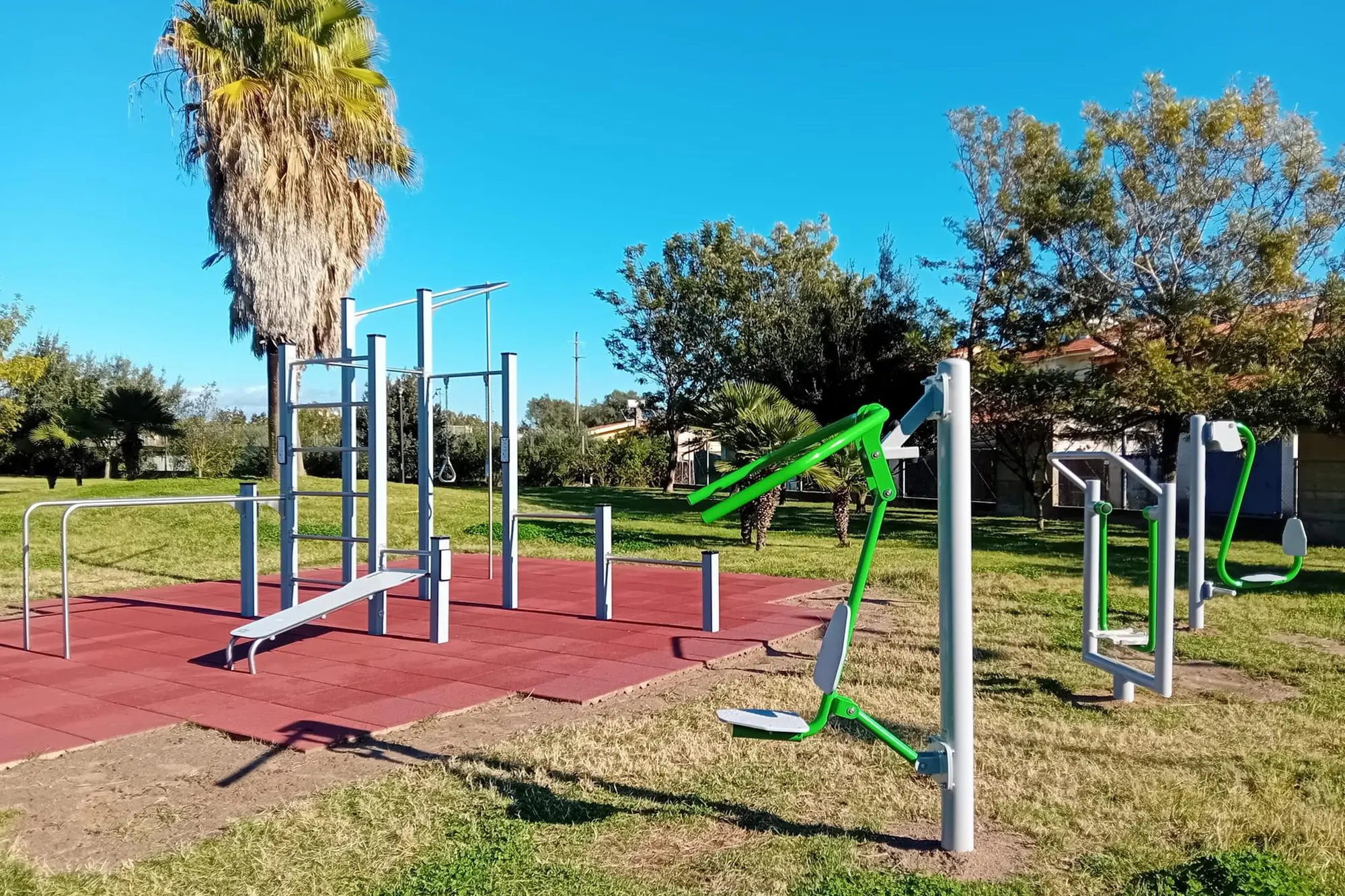 La nuova area fitness all'interno del parco comunale di Palmas Arborea (foto concessa)