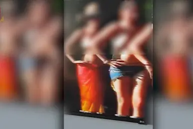 Le lezioni di danza della "setta". Frame da video (foto Ansa)