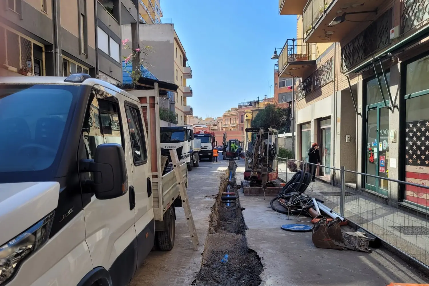 Cantiere generico di Abbanoa (foto Floris)