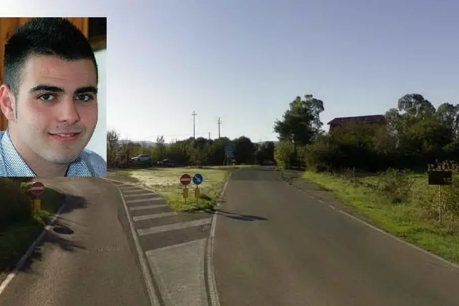 Diego Pinna e il bivio dove è avvenuto l'incidente