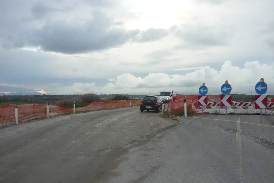 Il tratto della provinciale interessato dai lavori