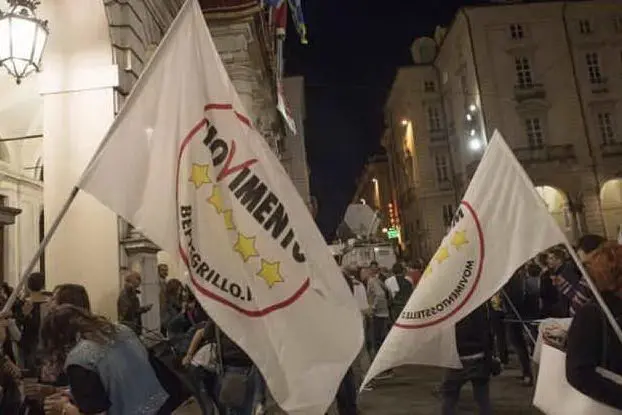 Bandiere del M5S a Palermo