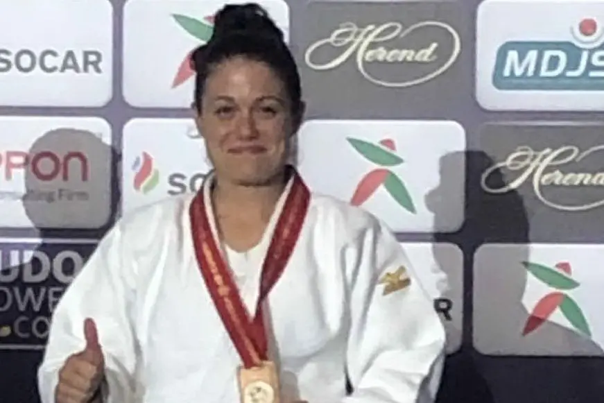 Tania Volpi, medaglia di bronzo ai mondiali veterans di judo disputati in Marocco (foto L'Unione Sarda - Murgana)
