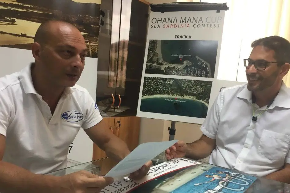 L’organizzatore Guido Calì (a sinistra) con il presidente sardo Fick Luca Calandrino