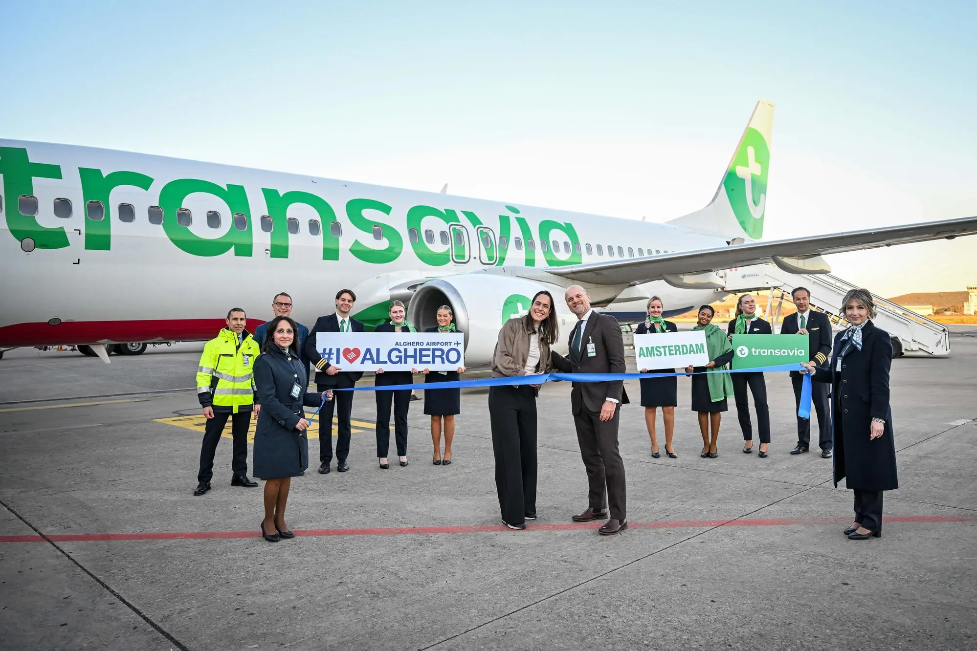 Inaugurazione Rotta Amsterdam con Transavia Alghero, 06/04/2026 Foto L.Canu / So.Ge.A.Al. Spa