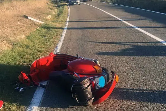 La Vespa coinvolta nell'incidente (foto da Facebook)