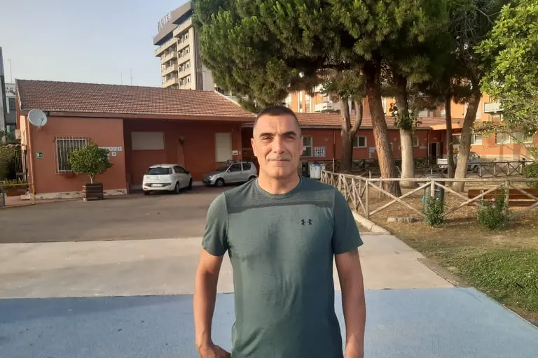 Davide Cadoni, 49 anni, al campo ''Santoru'' di Cagliari (foto di Mattia Lasio)