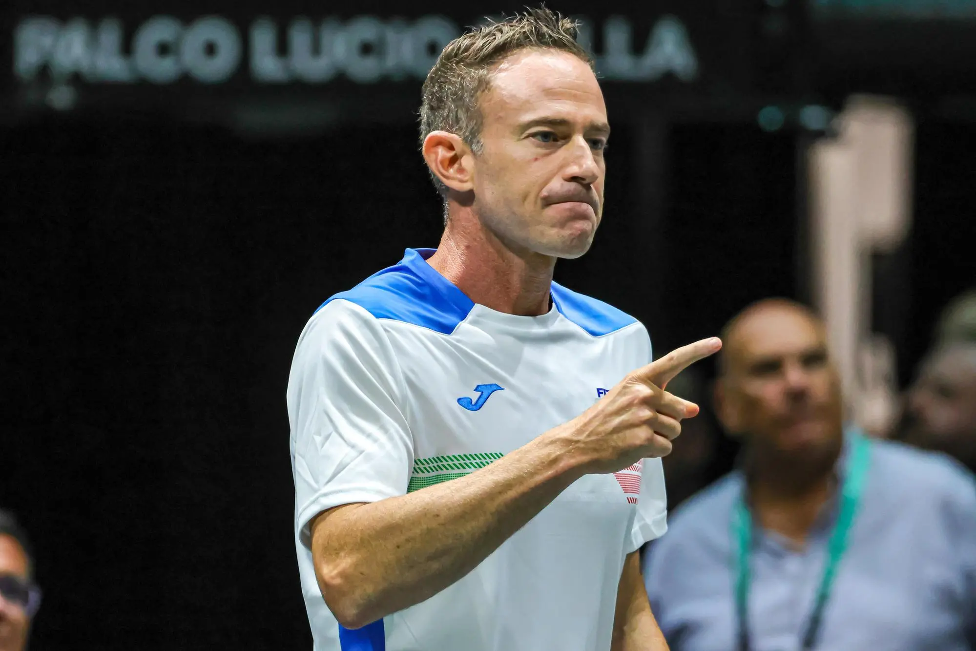 Filippo Volandri head coach of Italy National Team during Davis Cup 2023 Group A match between Canada National Team at the Unipol Arena, in Bologna, 13 September 2023. ANSA / FABIO PATAMIA