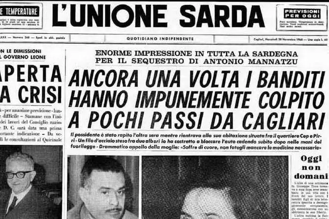 #AccaddeOggi: 18 novembre 1968, a Cagliari viene rapito Antonio Mannatzu