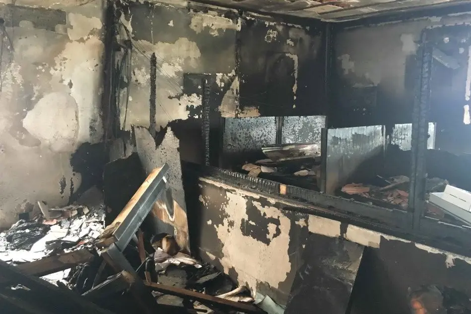 Il call center dopo l'incendio