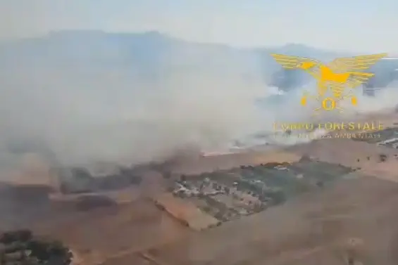 Incendio a Elmas, le fiamme lambiscono case, auto e la Statale