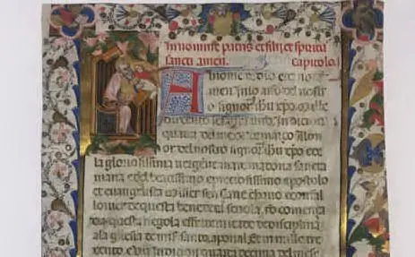 Particolare del manoscritto del XIV secolo