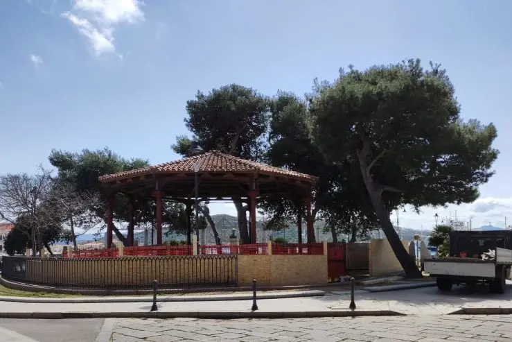 La Maddalena, il cantiere del Palco della Musica (foto Ronchi)