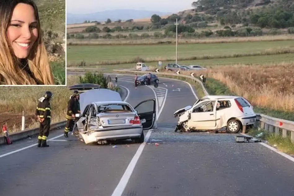 Sara Cocco e il luogo dell'incidente (Archivio L'Unione Sarda)