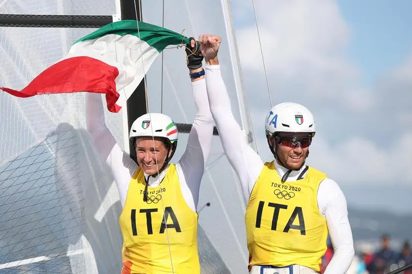 Caterina Banti e Ruggero Tita, coppia oro della vela (Ansa-Epa)