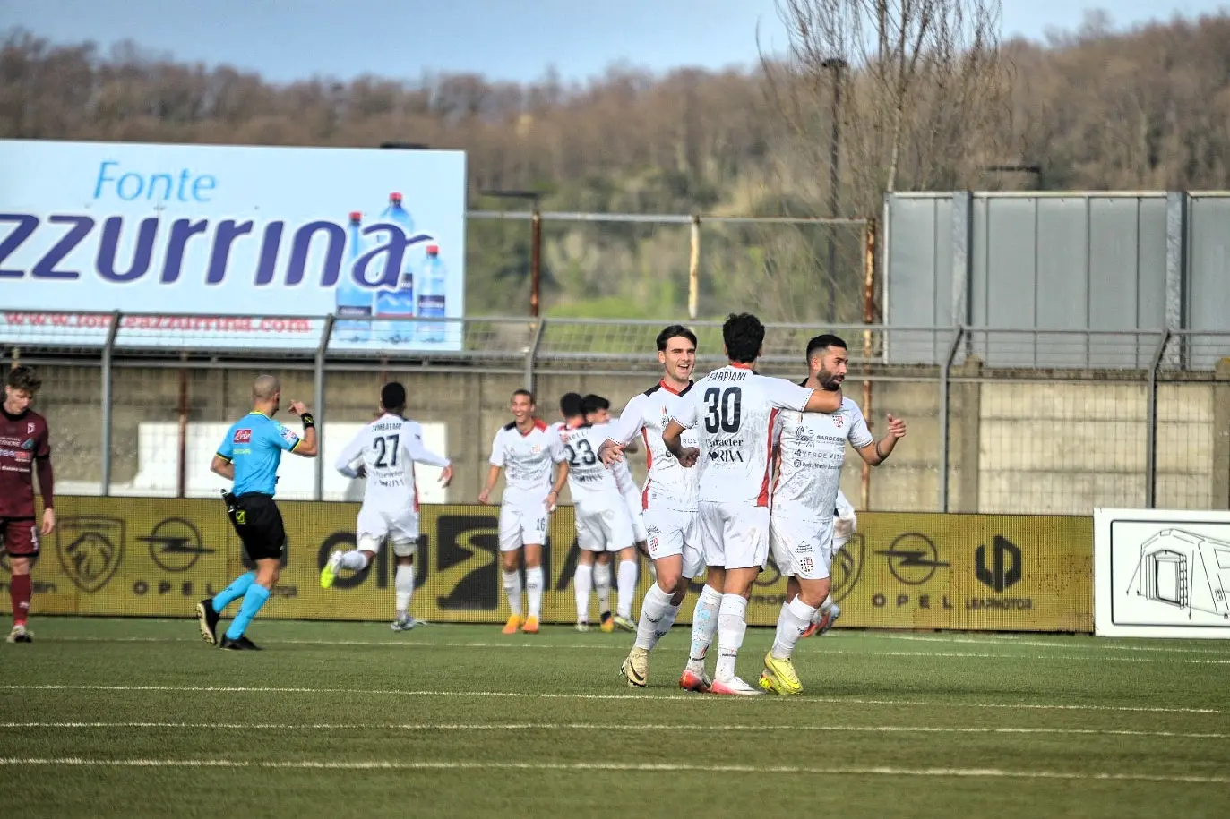L'esultanza della Torres dopo il gol (foto ufficio stampa Pontedera-Gianni Mattonai)