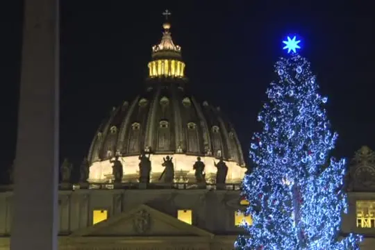 Inaugurato l'albero di Natale e il presepe in Piazza San Pietro
