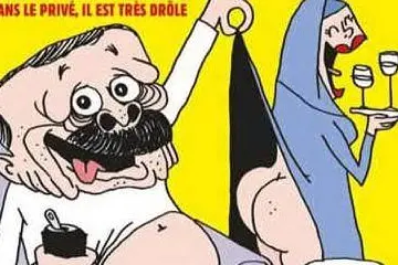 Particolare della copertina di Charlie Hebdo con la provocazione a Erdogan