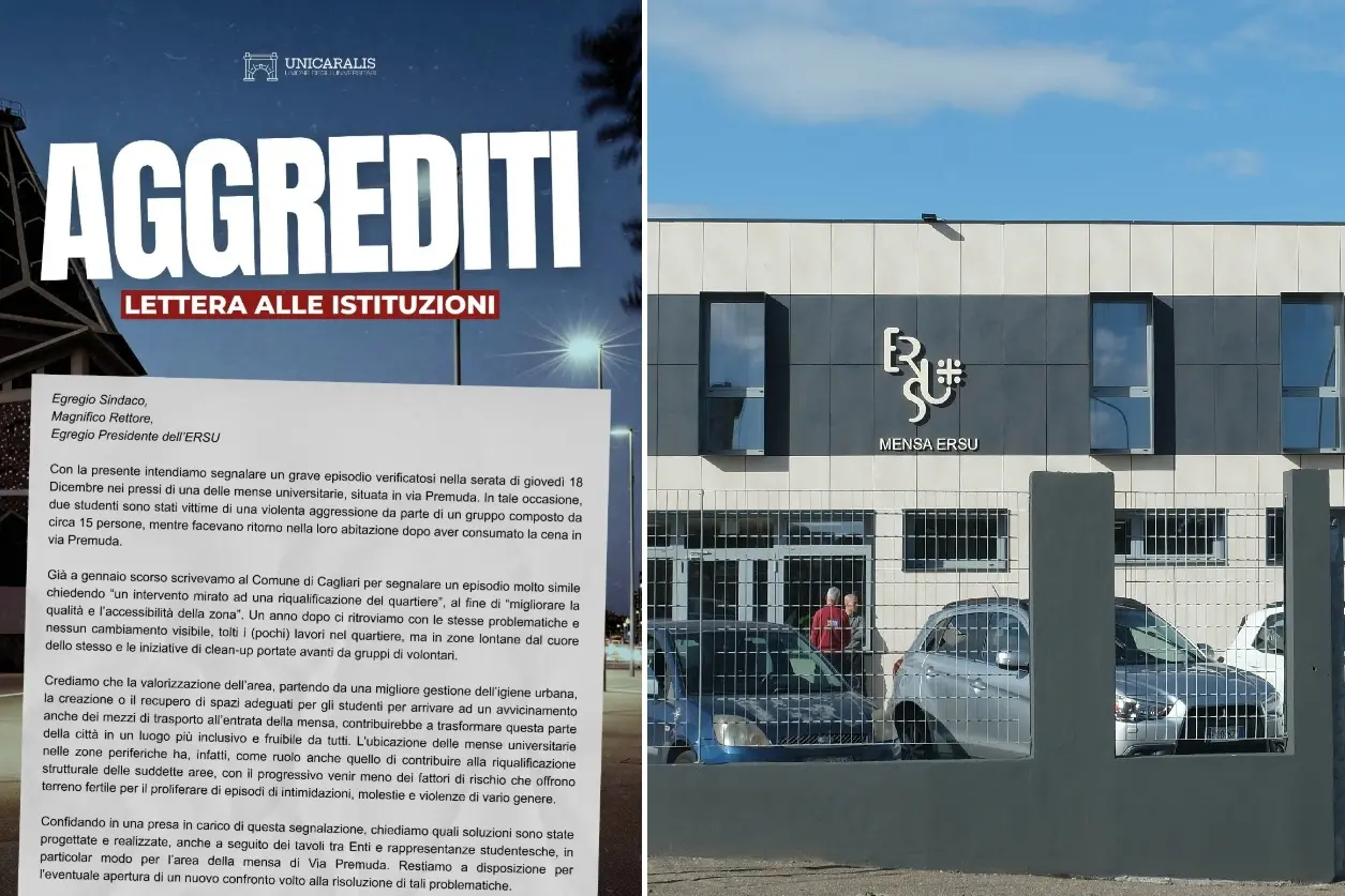 La denuncia di Unicaralis sullla mensa di via Premuda (a destra)