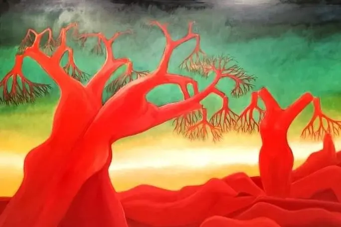 Un quadro della mostra di Tinteri (foto Pala)