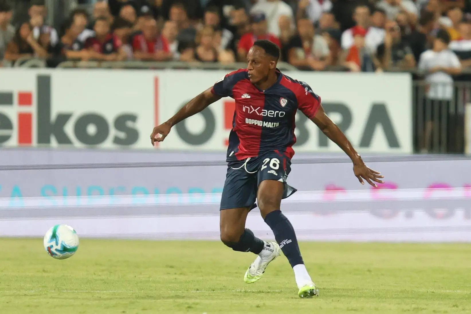Yerry Mina, al rientro in Cagliari-Pisa (foto Fabio Murru)