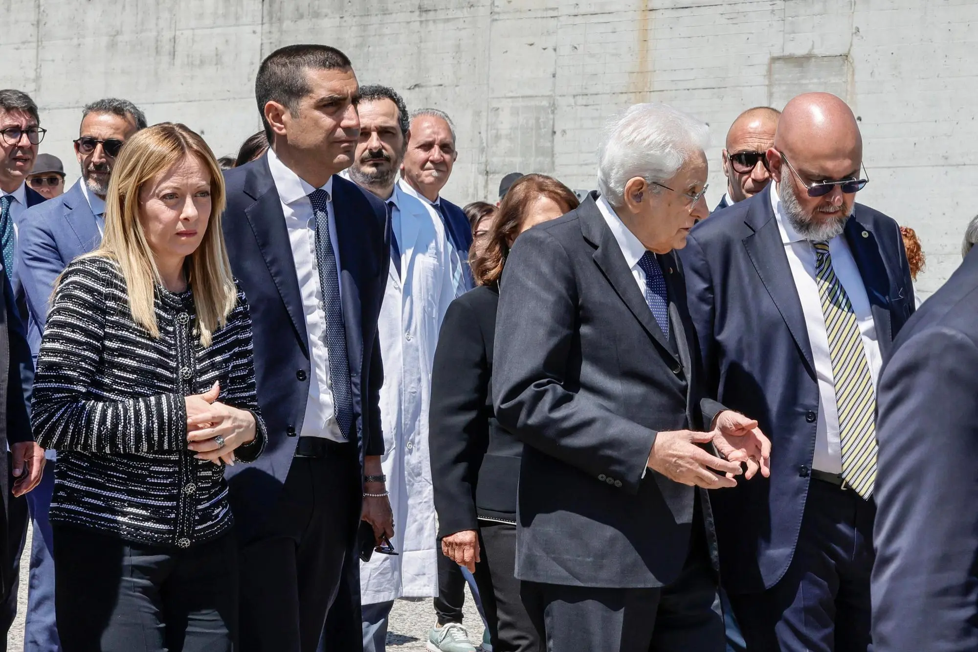Giorgia Meloni e Sergio Mattarella a Modena (foto Ansa)