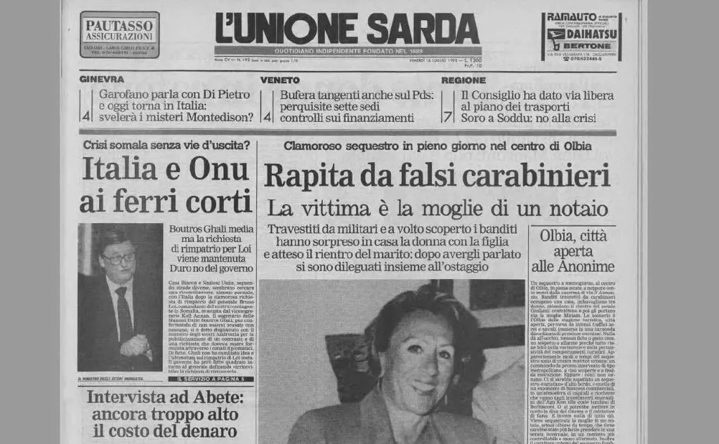 La notizia su L'Unione Sarda