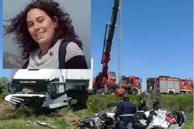 L'incidente sulla Pedemontana (foto Ungari) - nel riquadro Manuela Tuveri