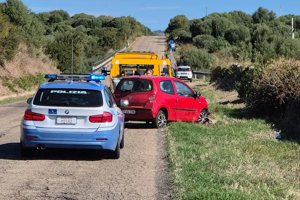 L'auto coinvolta nell'incidente tra Bonarcado e Milis