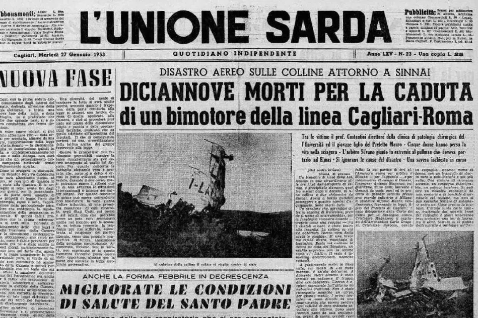 #AccaddeOggi: 26 gennaio 1953, bimotore precipita sulle colline di Sinnai. I morti sono 19