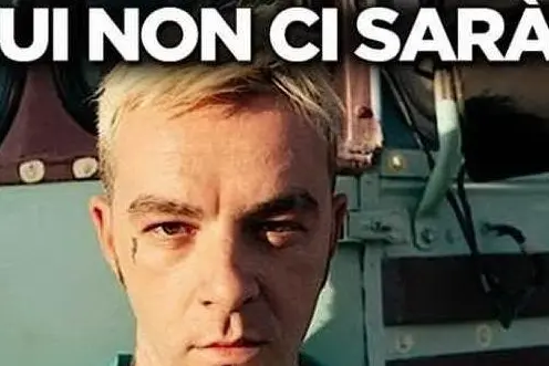 Il cantante Salmo nelle immagini diffuse dalla Lega (foto da Facebook)