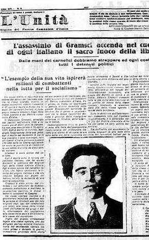 La notizia della morte di Gramsci il 27 aprile 1937