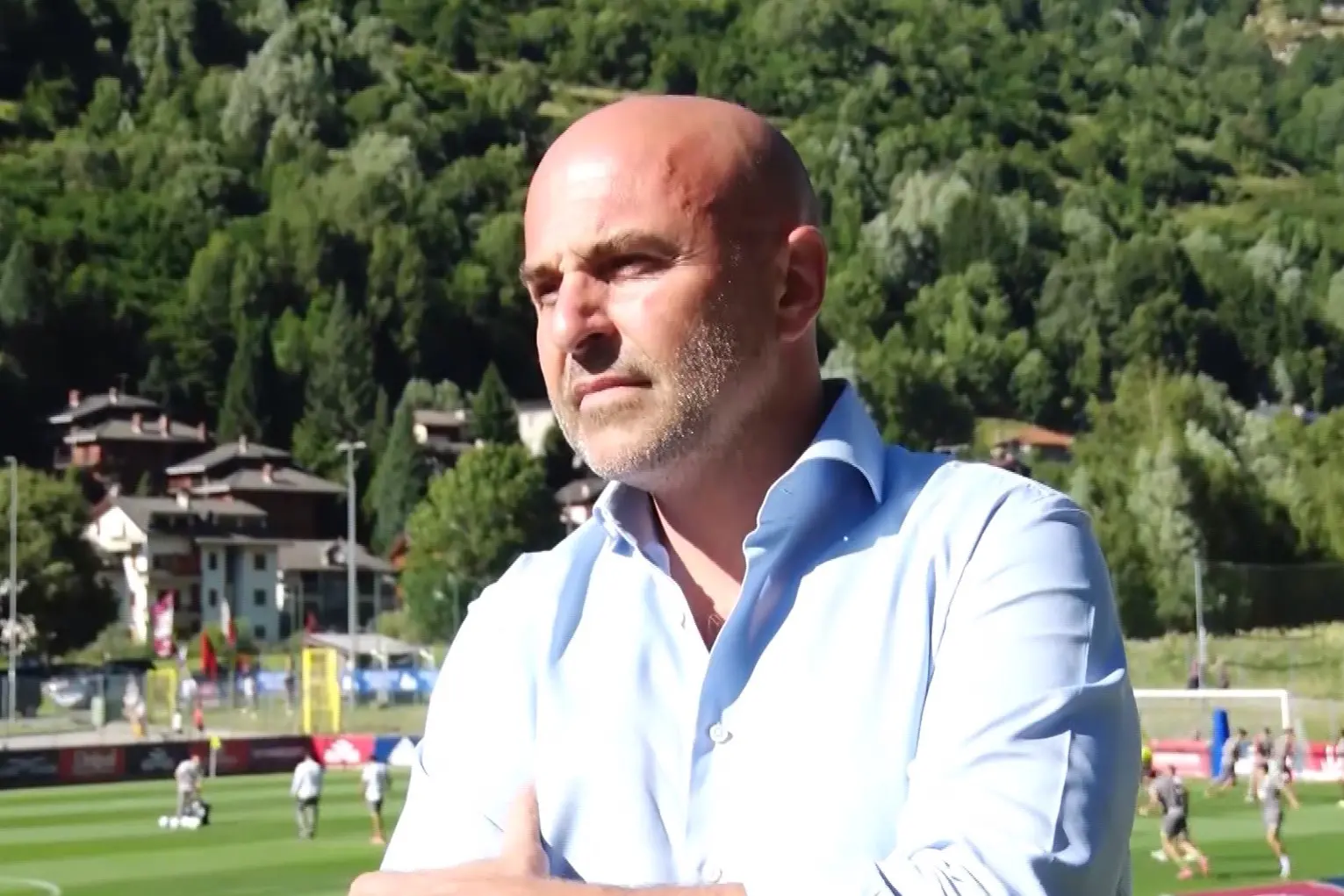 Tommaso Giulini, presidente del Cagliari, in ritiro a Ponte di Legno