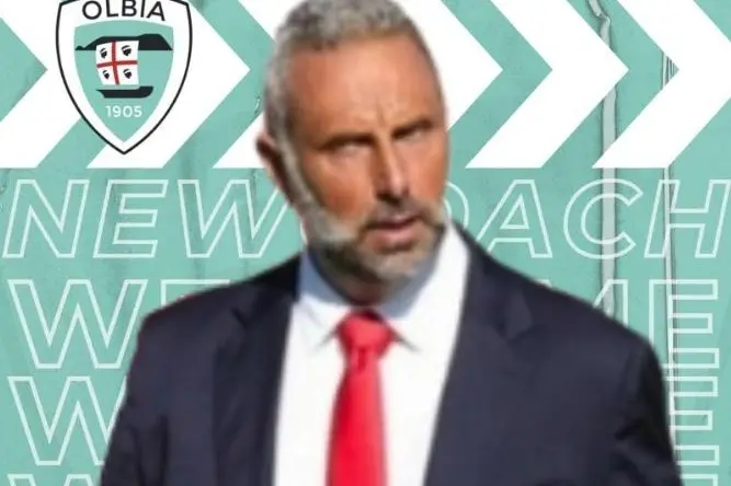 Il nuovo allenatore dell'Olbia Marco Gaburro (immagine Olbia Calcio)
