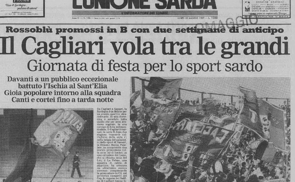 #AccaddeOggi: 21 maggio 1989, il Cagliari di Ranieri ottiene la promozione in B