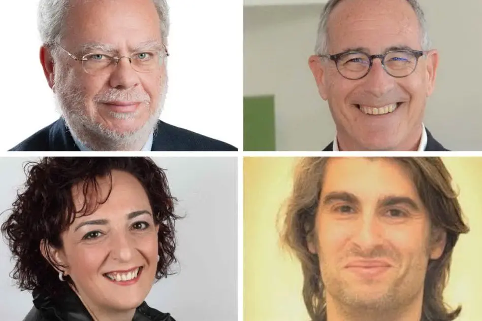 In alto. Brianda e Campus, candidati a Sassari. In basso: Picciau e Locci, candidati a Monserrato