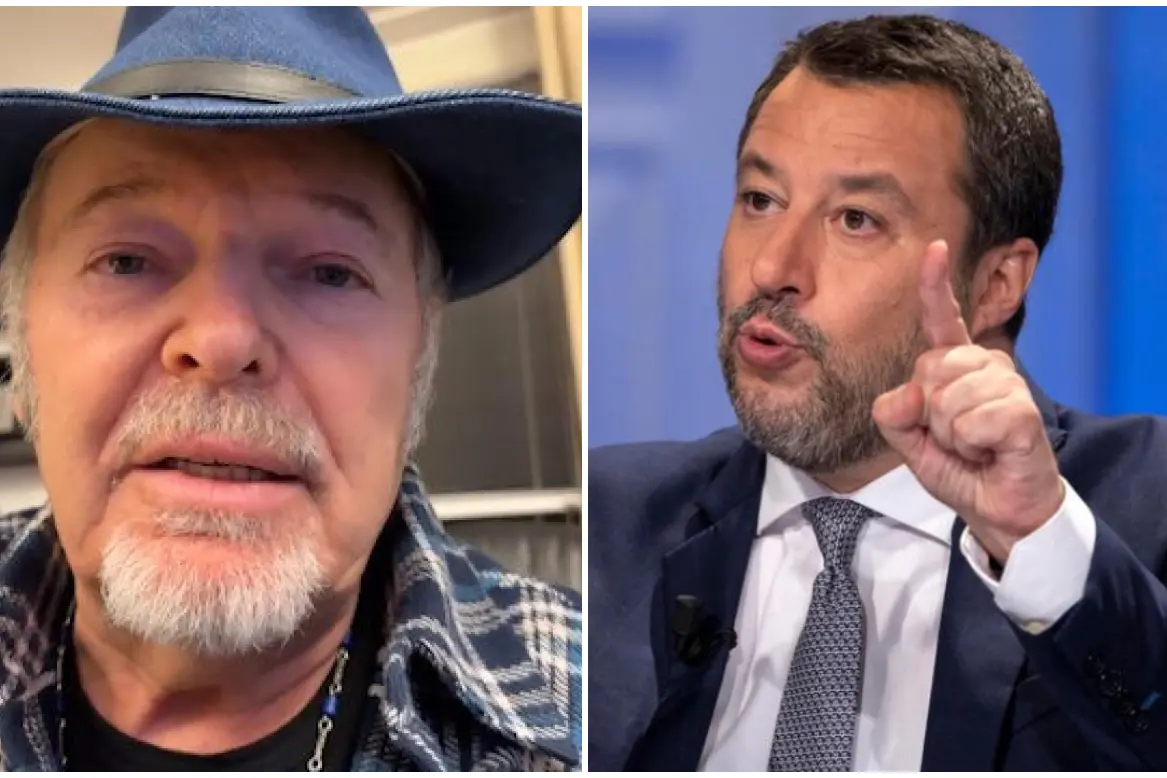 Vasco Rossi (frame Instagram) e Matteo Salvini (Ansa)