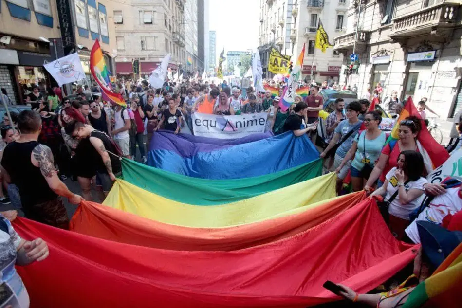 L'ultimo gay pride a Milano (Ansa)