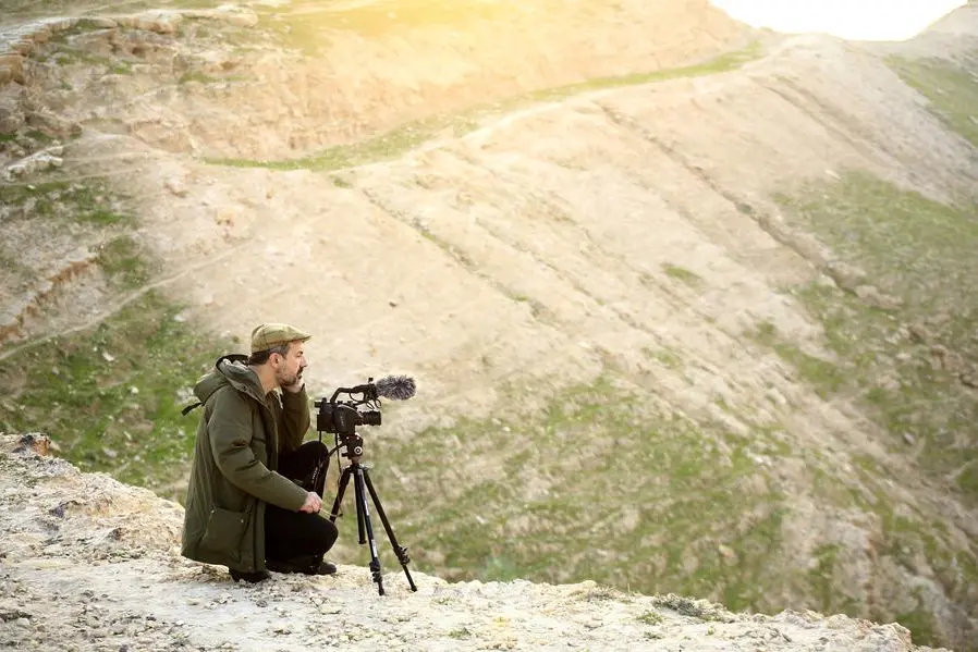 Il regista Fabian Volti in Palestina (foto concessa)