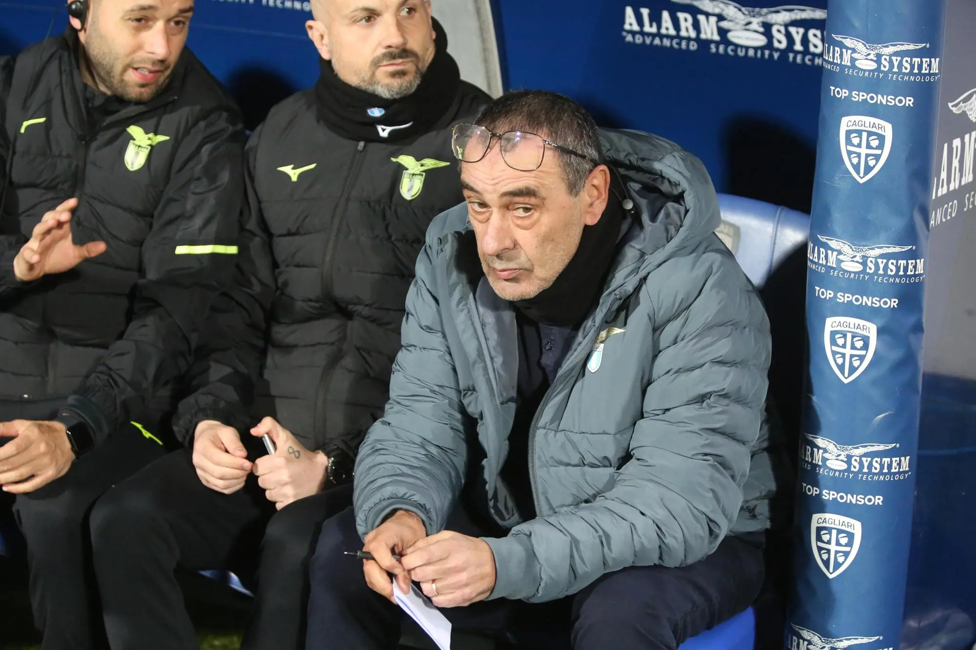 Maurizio Sarri in Cagliari-Lazio (foto Ansa)