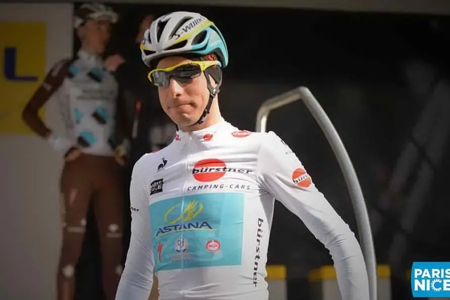 Fabio Aru (Astana) in maglia bianca alla Parigi-Nizza 2015
