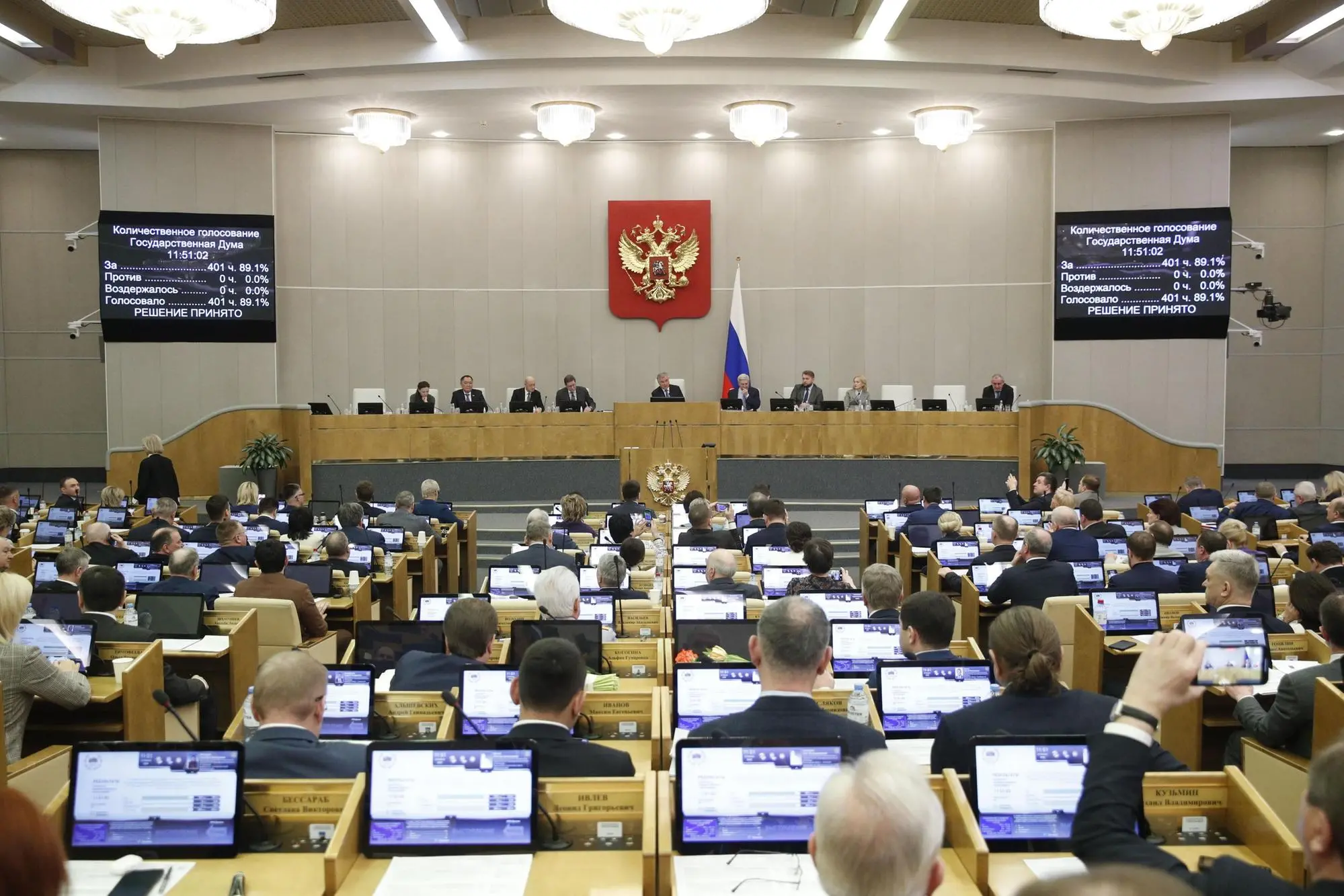 Una riunione della Duma (Ansa)
