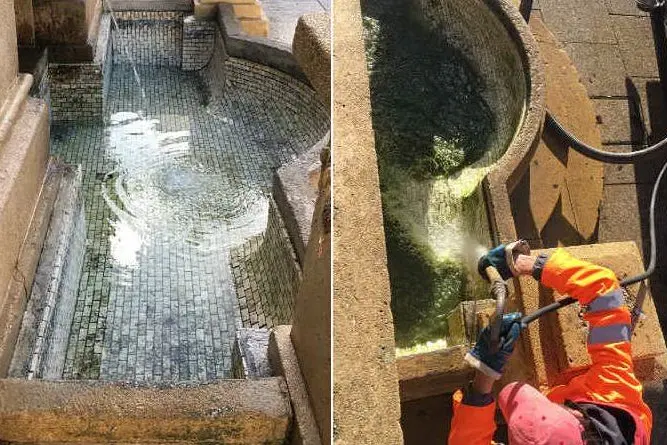 La fontana, prima e dopo