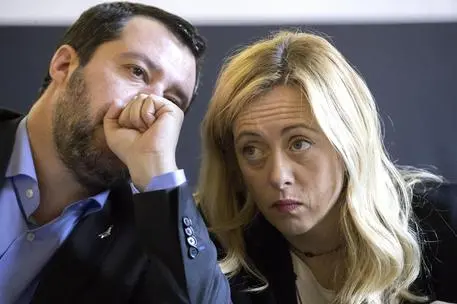 Matteo Salvini e Giorgia Meloni (Ansa)