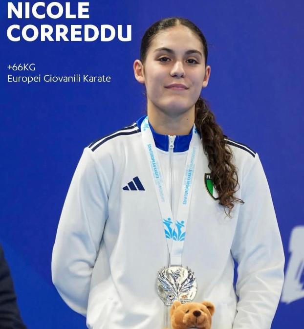 Argento agli Europei giovanili per Nicole Correddu, la karateka di Sorso